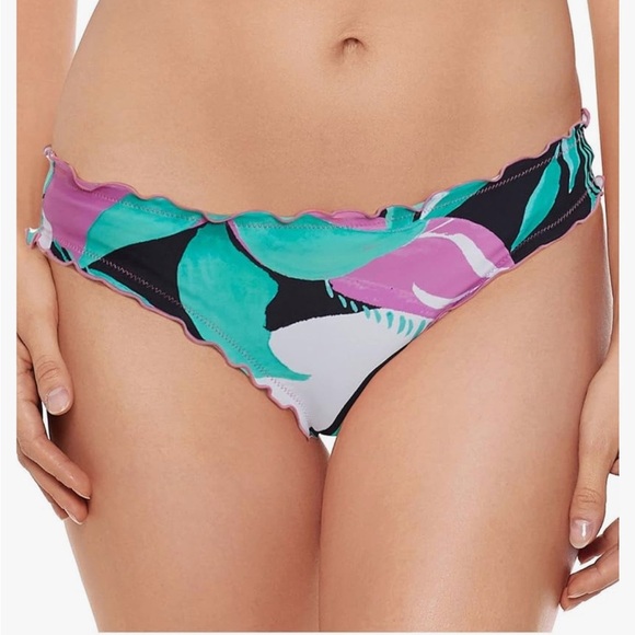 Salt + Cove Tropical Palms Ruffled Hipster Bikini Bottoms Medium - Picture 1 of 4